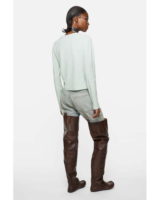 Acne White Longsleeve Logo T-Shirt