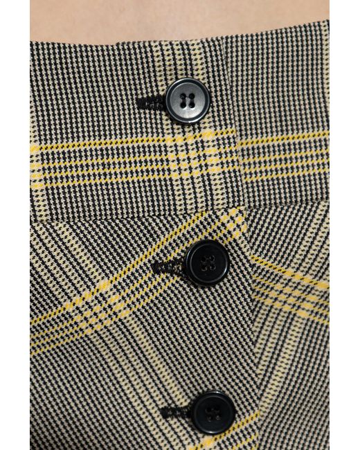 Marni Gray Check Pattern Cropped Tank Top