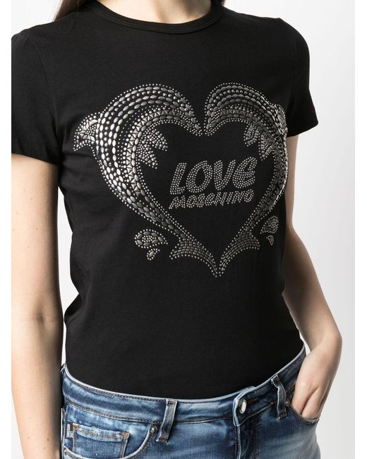 Moschino Black Logo Printed Short Sleeved T-Shirt