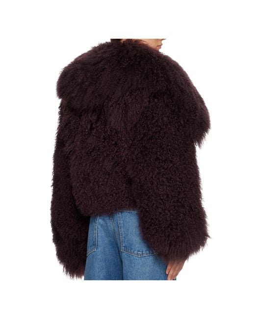 The Attico Blue Mongolia-Fur Jacket