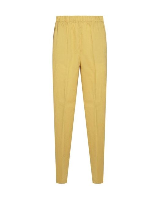Fabiana Filippi Yellow Elasticated-Waistband Tapered-Leg Trousers