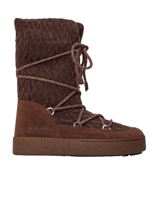 Moon Boot Brown Solid Color Ankle Boots