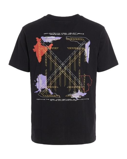 Off-White c/o Virgil Abloh Black Archigeography Arrow Skate Printed T-Shirt for men