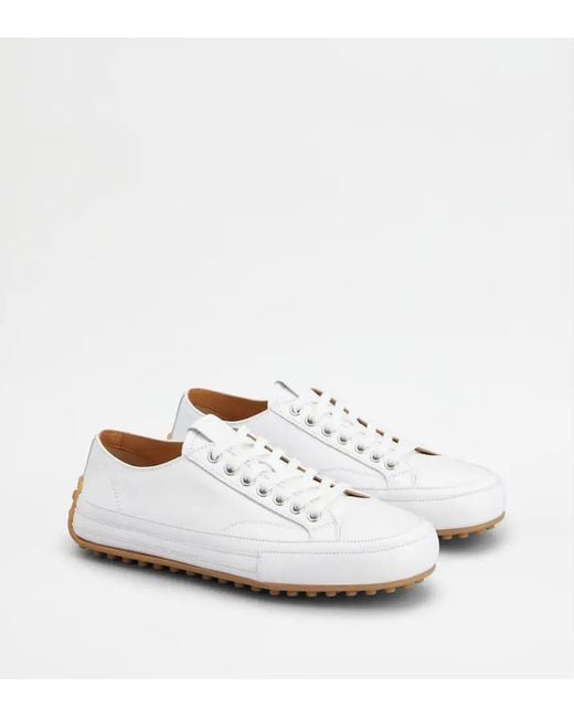Tod's White Logo Stamped Sneakers