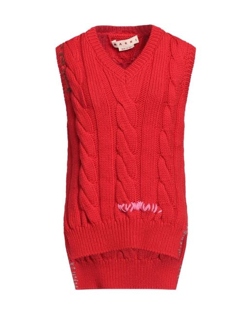 Marni Red Mid-Weight Knit Jumper