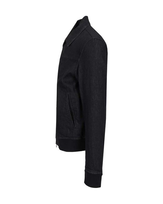 Herno Blue Zip Bomber Denim Jacket for men