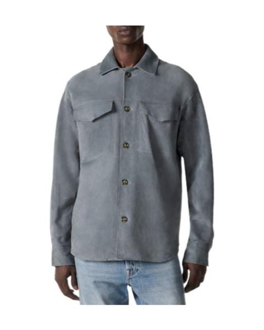 Lardini Gray Suede Shirt Jacket for men