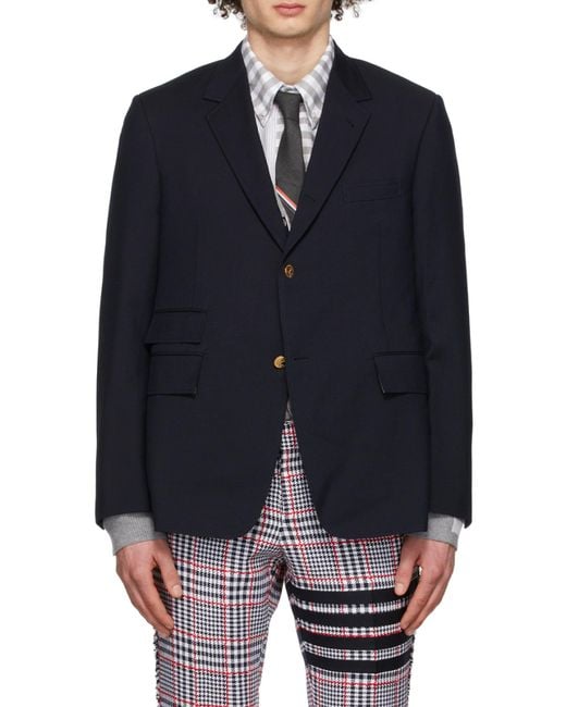 Thom Browne Blue Single-Breasted Jacket for men