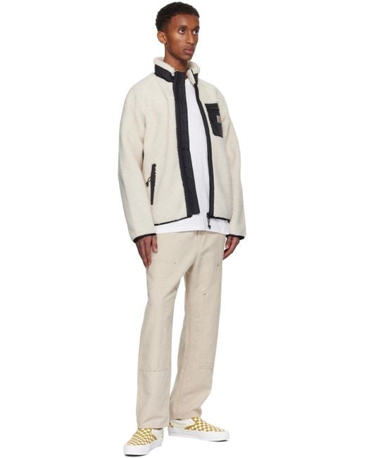 Carhartt Natural Walter Double Knee Logo-Patch Tapered Trousers for men