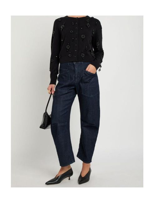 Tory Burch Black Embellished Wool And Cashmere-Blend Cardigan
