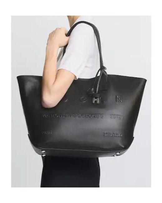 Hogan Black Address Medium Shopping Bag