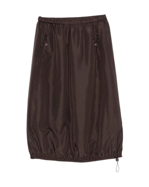 CECILIE BAHNSEN Brown Elastic Waistband Midi Skirt