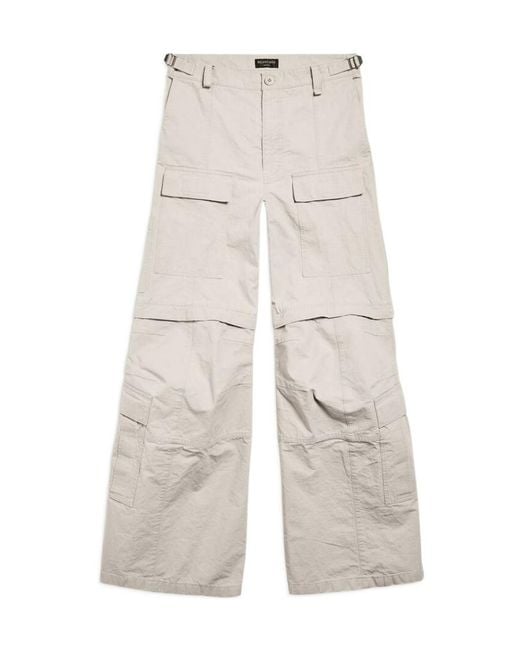 Balenciaga White Flared Cargo Pants for men