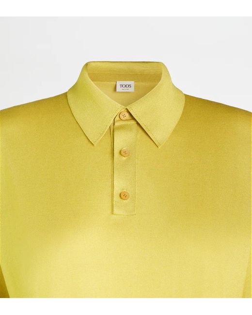 Tod's Yellow Button-Fastening Polo Shirt
