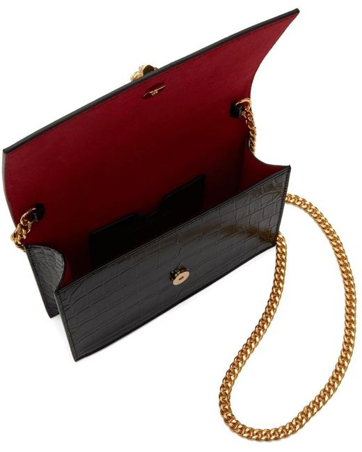 McQueen Black Skull Embossed Crossbody Bag