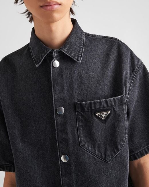 Prada Black Denim Shirt for men