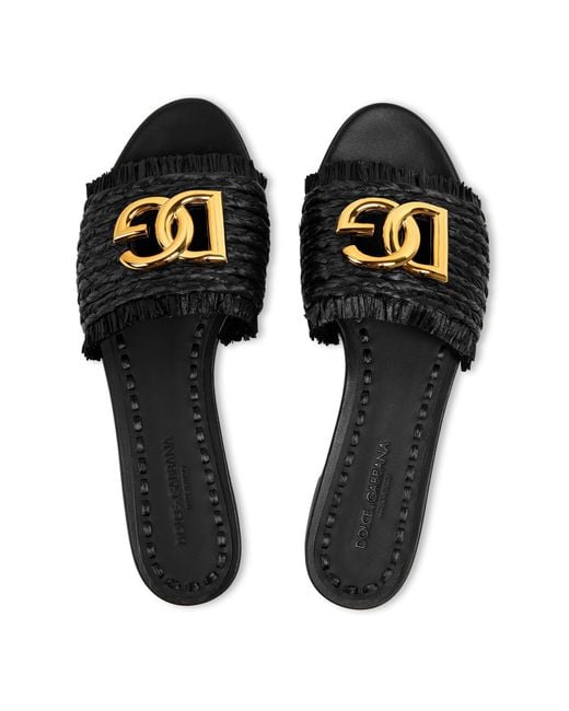 Dolce & Gabbana Black Solid Flat Shoes