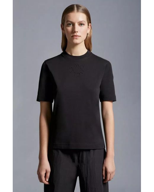 Moncler Black Embossed Logo T-Shirt