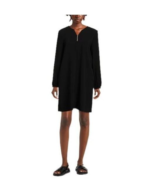 Max Mara Black Solid Long-Sleeve Dress