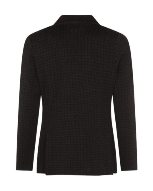 Lardini Black Houndstooth Double-Breasted Tailored Jacket for men