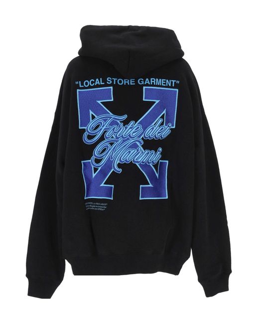 Off-White c/o Virgil Abloh Black Logo Printed Drawstring Hoodie for men
