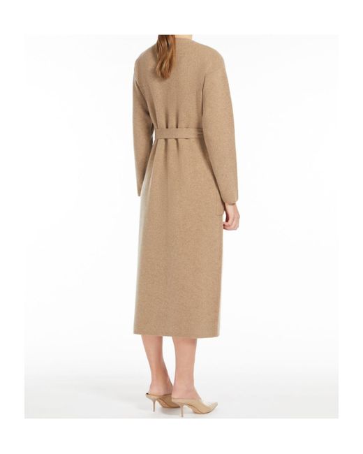 Max Mara Natural Gestro V-Neck Belted Cardigan