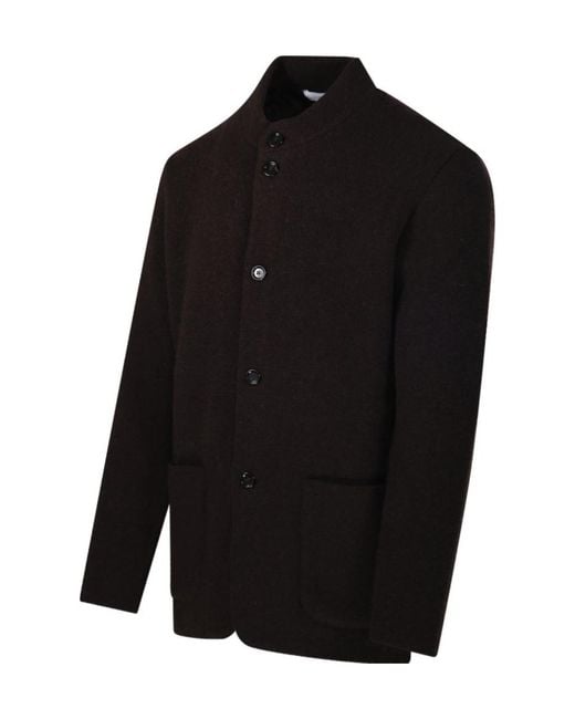 Lardini Black Stand-Collar Knitted Jacket for men