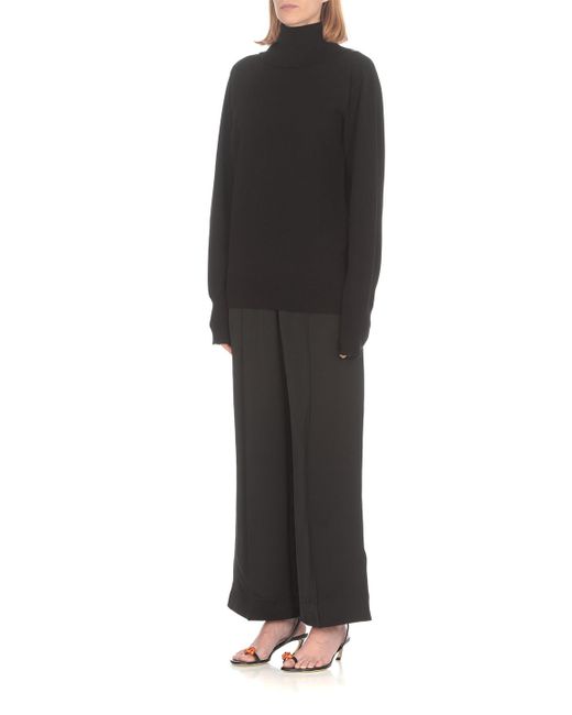 Jil Sander Black Turtleneck Long-Sleeved Jumper