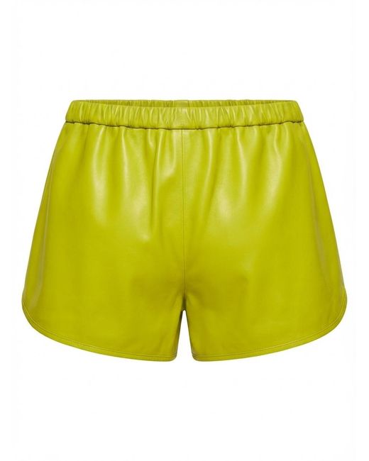 Gucci Yellow Leather Shorts