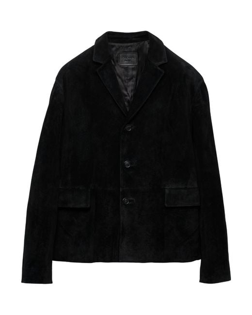 Prada Black Single Breasted Long-Sleeved Jacket for men