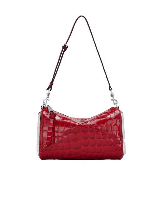 Marc Jacobs Red The Glossy Embossed Snapshot Shoulder Bag