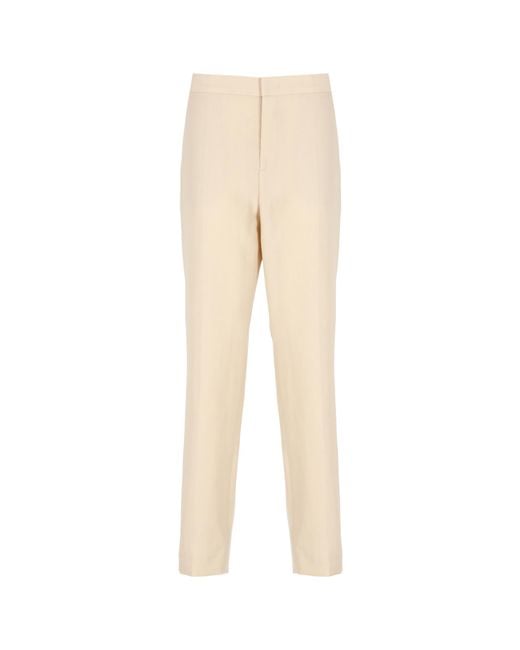 Fabiana Filippi Natural Regular Fit Cropped Trousers