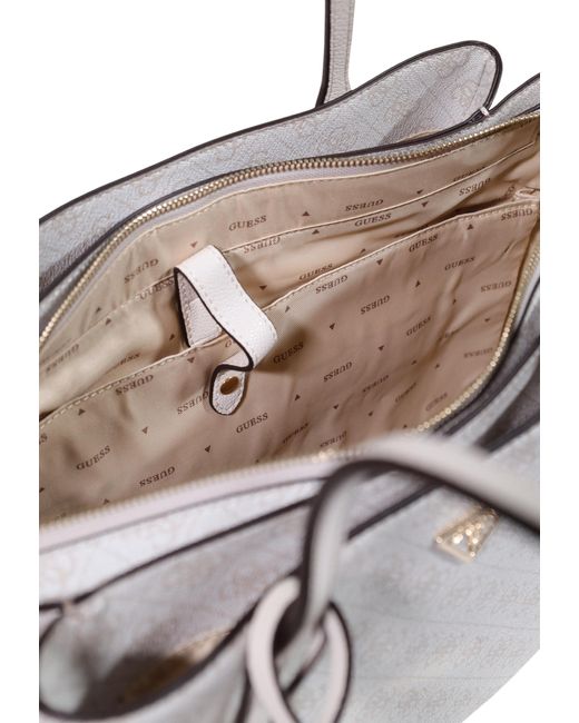 Guess White Patterned Handbag