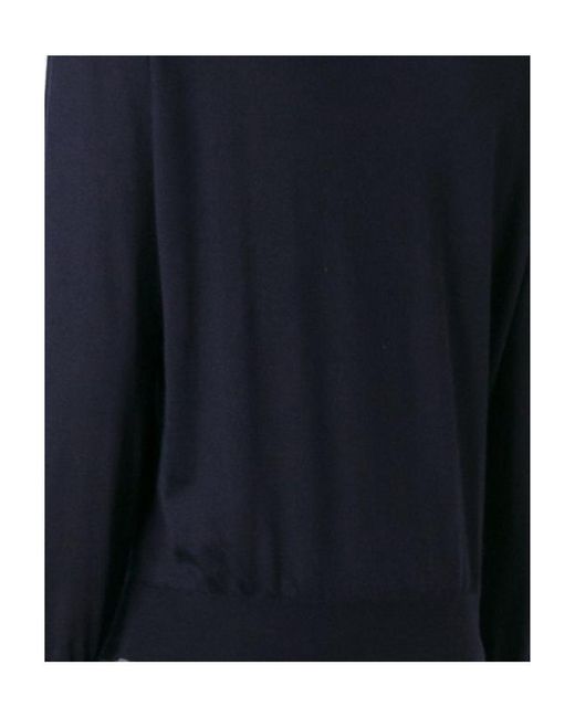 Brunello Cucinelli Blue Crewneck Jumper for men