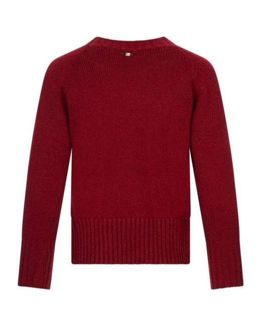 Fedeli Red Long-Sleeved Crewneck Jumper