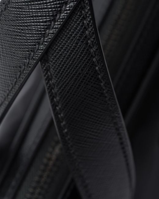 Prada Black Re-Nylon Logo-Triangle Zip-Up Briefcase for men