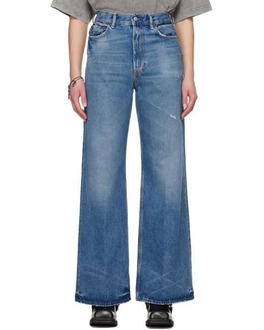 Acne Blue High-Waisted Wide-Leg Jeans