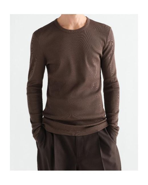 Lemaire Brown Long-Sleeve Top for men