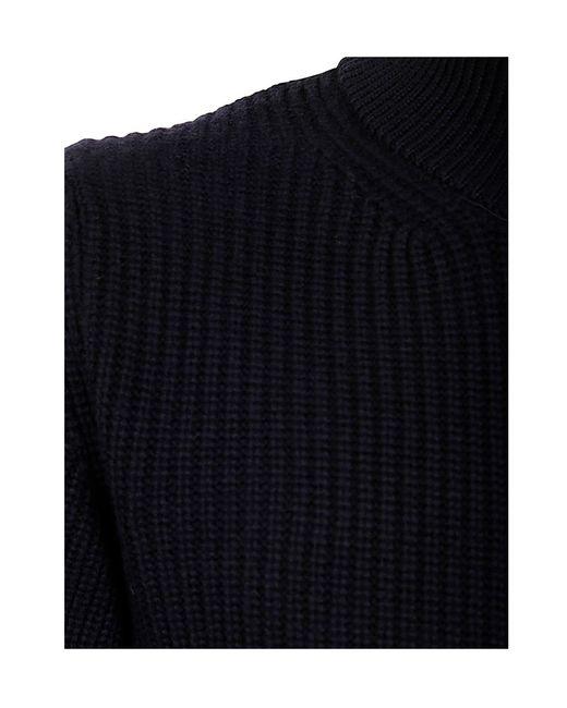 Drumohr Blue Zippered Sweater Cardigan for men