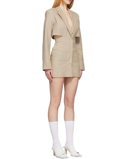 Jacquemus Natural Cut-Out Blazer Mini Dress