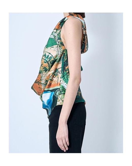 Kiko Kostadinov Green Printed Blouse