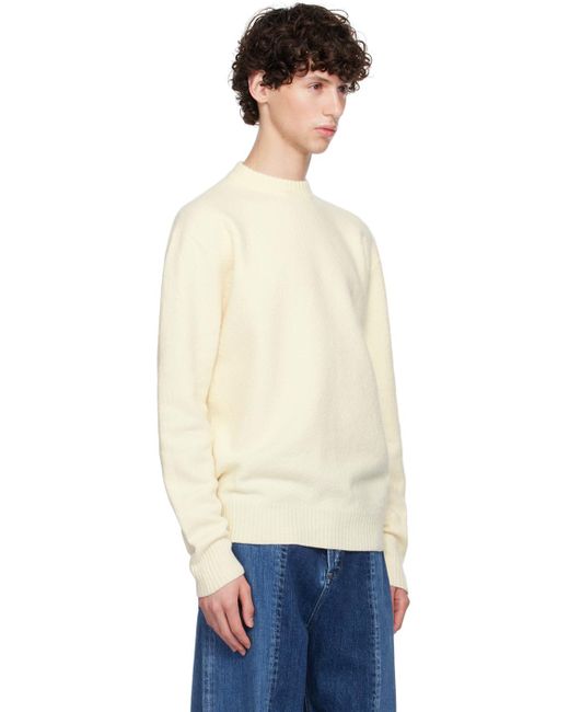 Jil Sander White Crewneck Knitted Jumper for men
