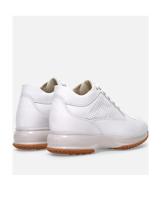 Hogan White Interactive Lace-Up Sneakers