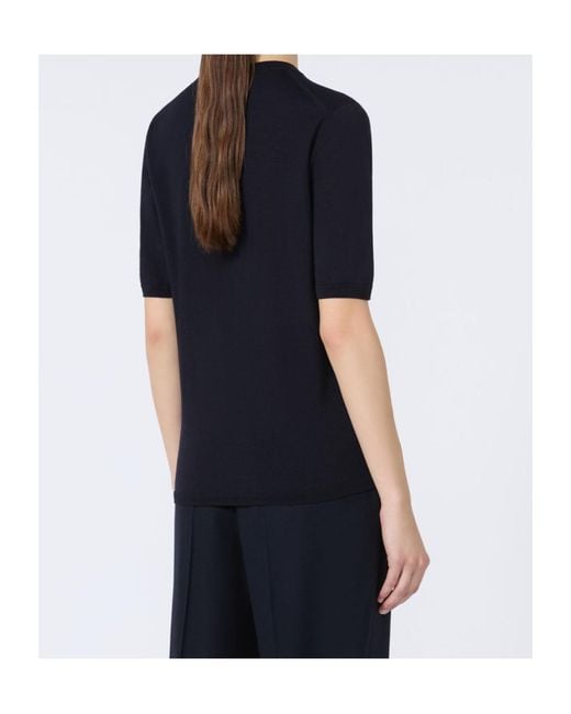 Max Mara Black Gerico Short-Sleeved Knitted Jumper