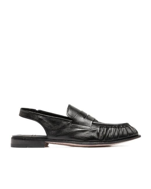 Officine Creative Black Solitude 102 Leather Slingback