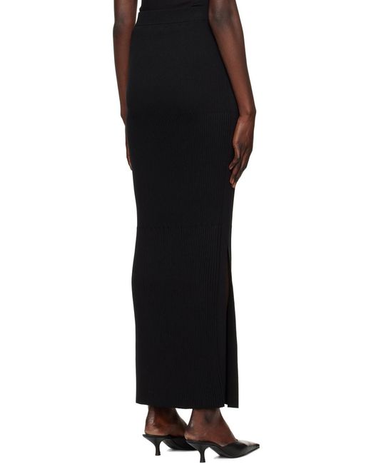 Dion Lee Black Gradient Ribbed-Knit Maxi Skirt