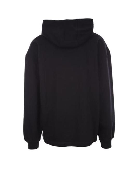 Versace Black Logo-Print Pullover Hoodie for men