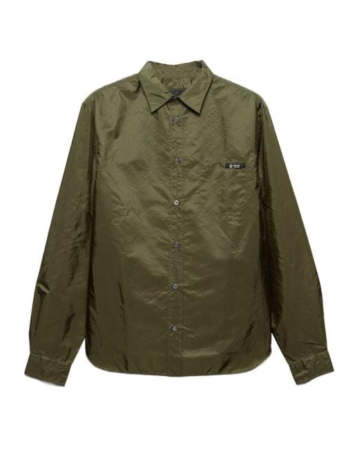Prada Green Long-Sleeved Button-Up Shirt for men