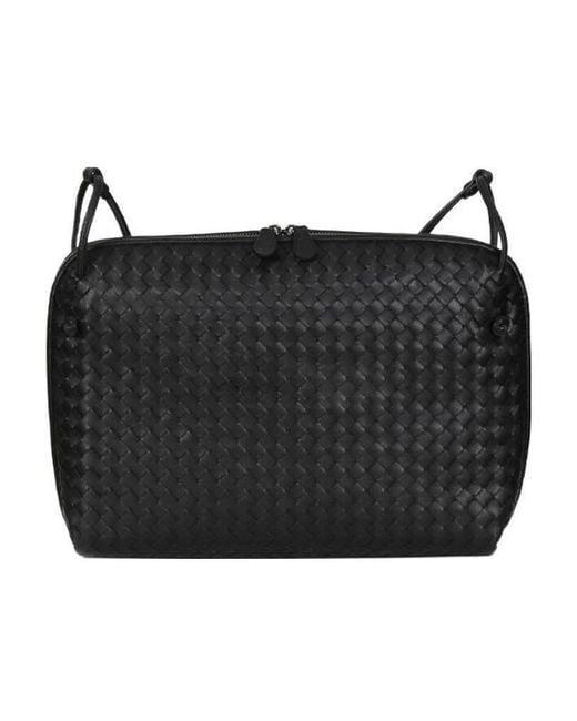 Bottega Veneta Black Knitted Cross-Body Bag