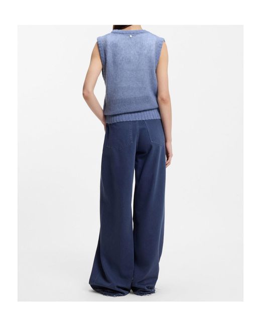Boss Blue C_Frignac V-Neck Ribbed Vest